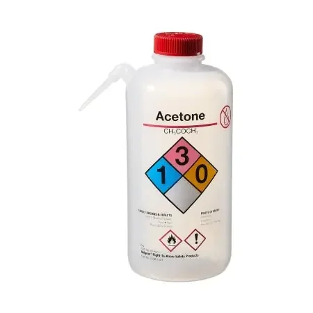 Nalgene Unitary – Safety Wash Bottle Acetone Label / Vented LDPE / Polypropylene 1,000 mL (32 oz.) – 2436-1001