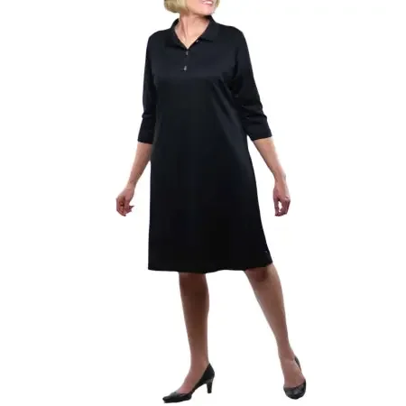 Narrative Apparel – Polo Dress 3/4 Sleeve Black 2X-Large – WDBPS0625