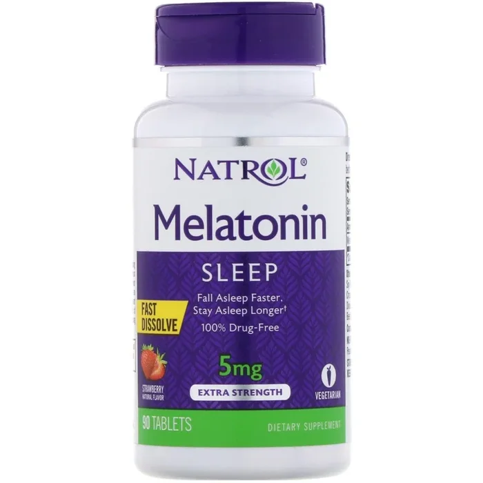 Natrol, Melatonin 5 mg Fast Dissolve Strawberry, 90 Tablets