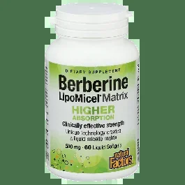 Natural Factors Berberine Lipomicel Matrix 500 Mg–60 Softgels