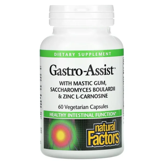 Natural Factors, Gastro-Assist with Mastic Gum, Saccharo, 60 Vegetarian Capsules