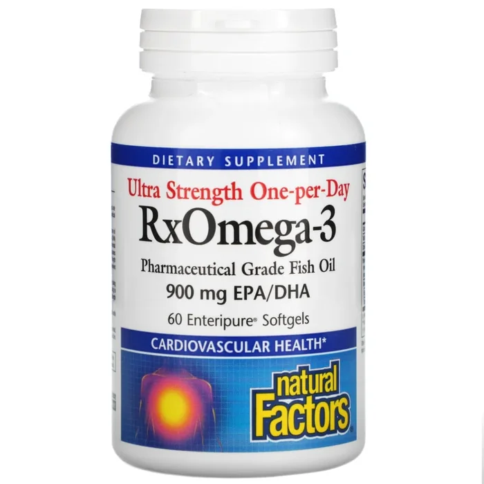 Natural Factors, Ultra Strength One-Per-Day RxOmega-3, 9, 60 Enteripure Softgels