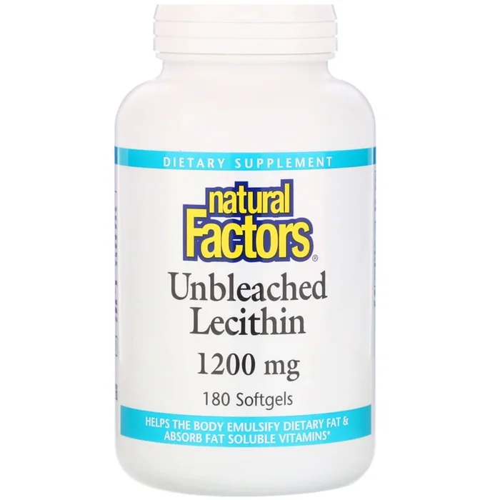 Natural Factors, Unbleached Lecithin 1,200 mg, 180 Softgels