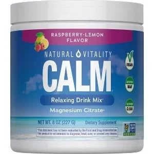 Natural Vitality Calm Magnesium Supplement Strawberry Flavored 330 MG 8 ounce powder