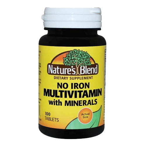 Nature’s Blend, No Iron MultiVitamin With Minerals, 100 Tabs