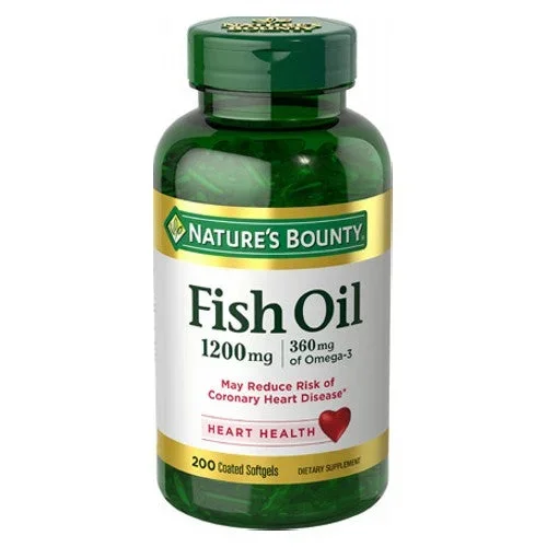 Nature’s Bounty, Fish Oil, 1200 mg, 12 X 200 Coated Softgels