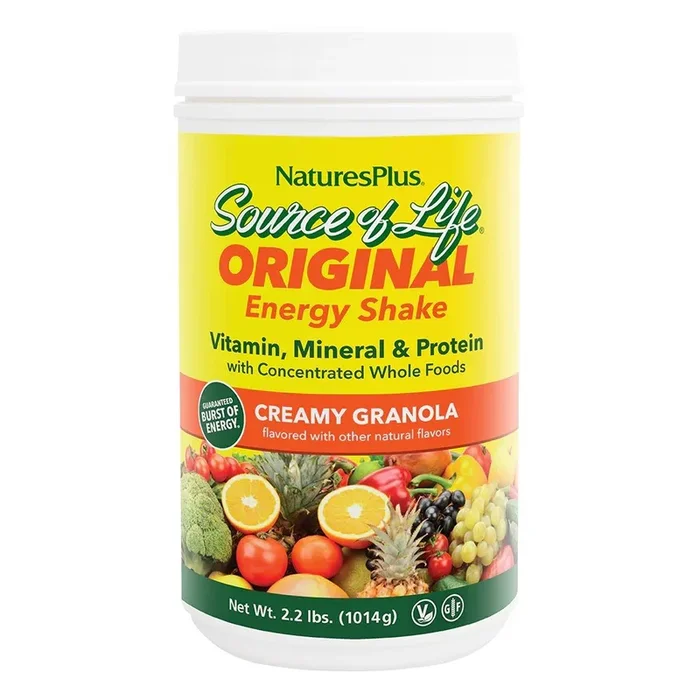 Nature’s Plus Source Of Life Energy Shake Natural Creamy Granola 2.2 lbs Powder
