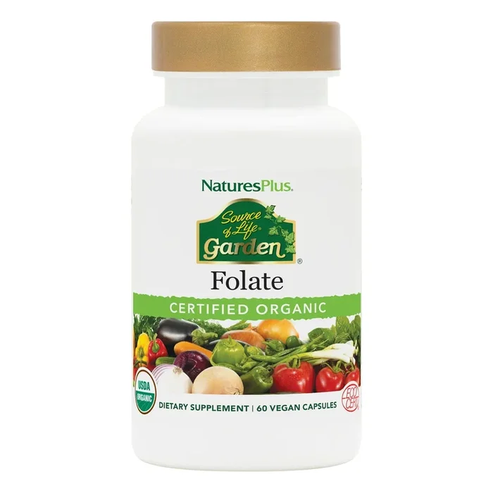 Nature’s Plus Source Of Life Garden-Certified Organic-Folate 60 Vegan Capsule