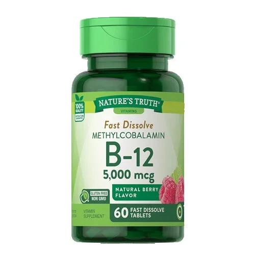Nature’s Truth, B-12 Fast Dissolve Natural Berry Flavor, 5000 mcg, 60 Tabs