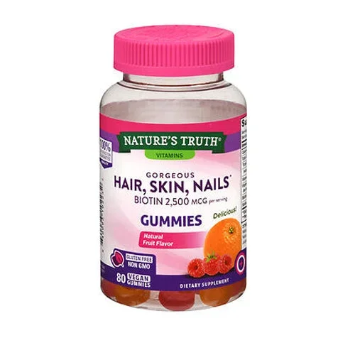 Nature’s Truth, Hair Skin And Nails Gummies Natural Fruit, 80 Each