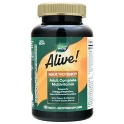 Nature’s Way Alive! Max3 Potency Multivitamin with Iron 180 tabs
