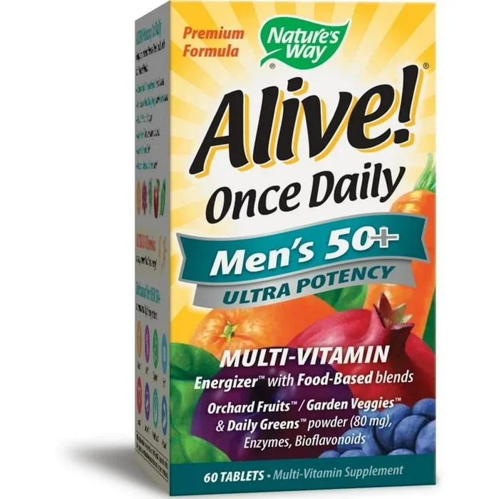 Nature’s Way Alive! Once Daily Men’s 50+ Ultra Potency Multivitamin 60 Tablets – 3 Pack