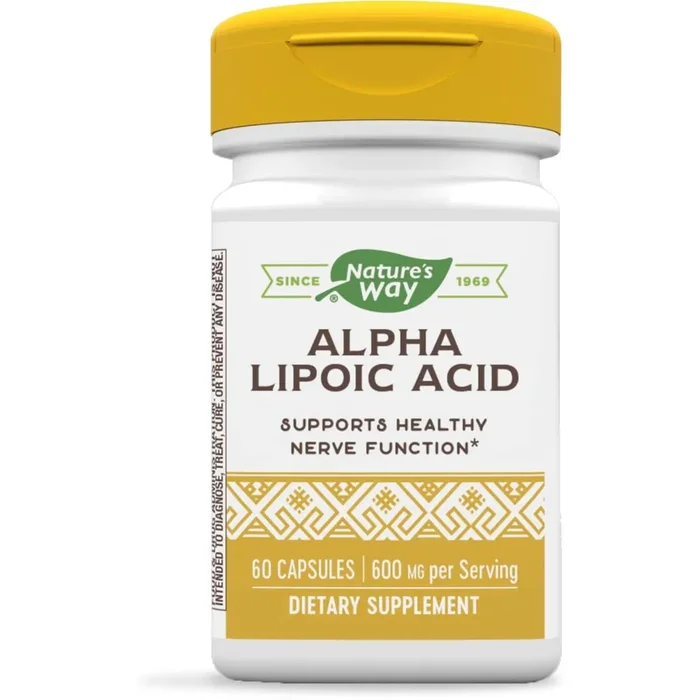 Nature’s Way Alpha Lipoic Acid, Supports Healthy Nerve Function*, 600 mg per serving, 60 Capsules