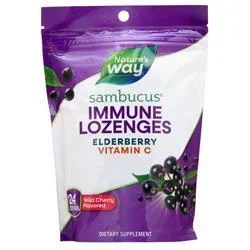 Nature’s Way Sambucus Immune Vitamin C Lozenges Wild Cherry 24 lzngs