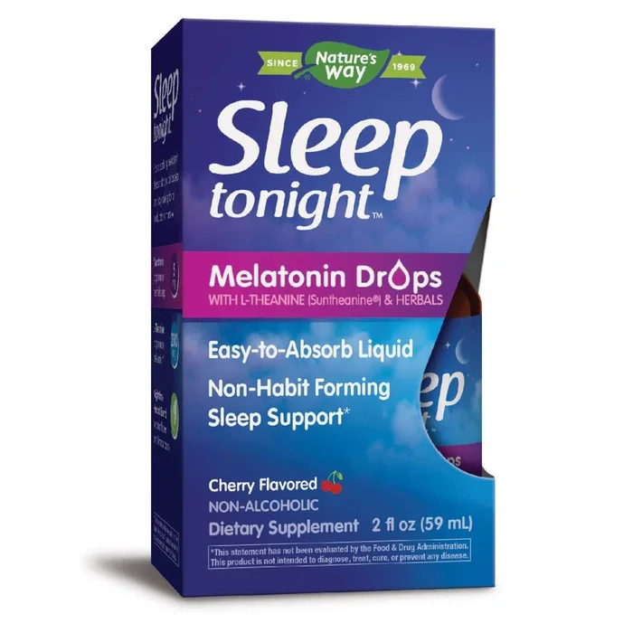 Nature’s Way Sleep Tonight Melatonin Drops – 2 Oz, Cherry Flavor