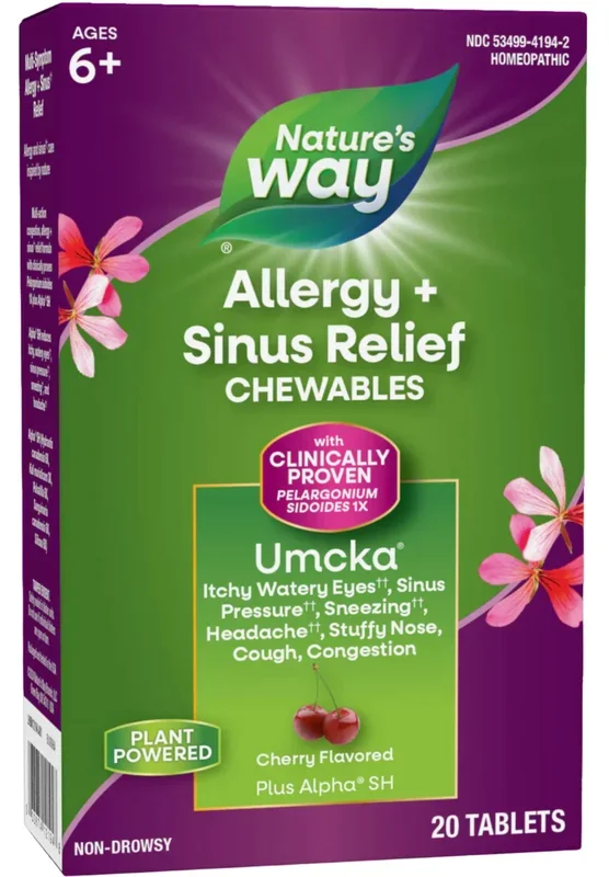 Nature’s Way Umcka Allergy + Sinus Relief Chewables