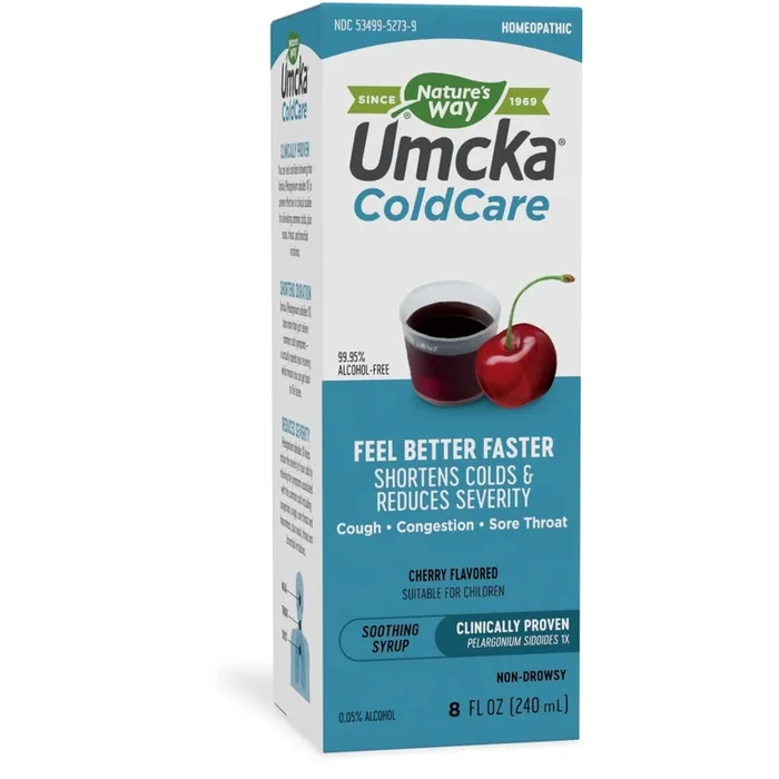 Nature’s Way Umcka ColdCare Shortens Duration & Reduces Severity, 99.95% Alcohol-Free Cherry, 8 Oz.