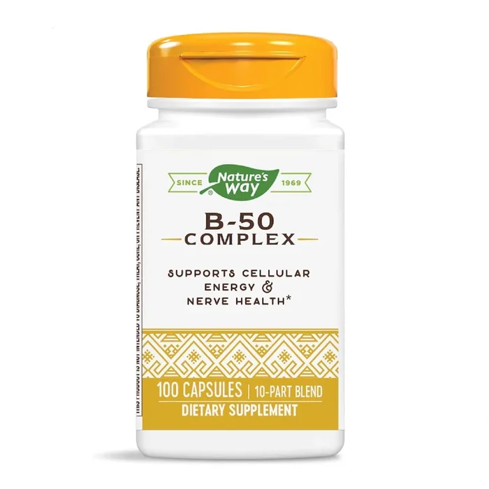 Nature’s Way Vitamin B-50 Complex Capsules – Comprehensive B-Vitamin Support