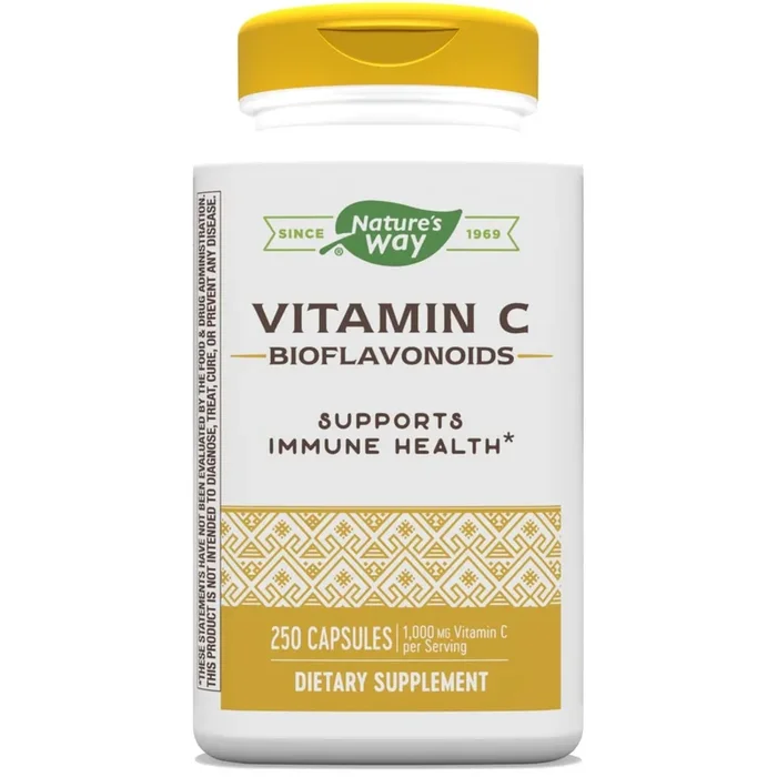 Nature’s Way Vitamin C 500 mg with Bioflavonoids; 1000 mg Vitamin C per Serving; 250 Capsules