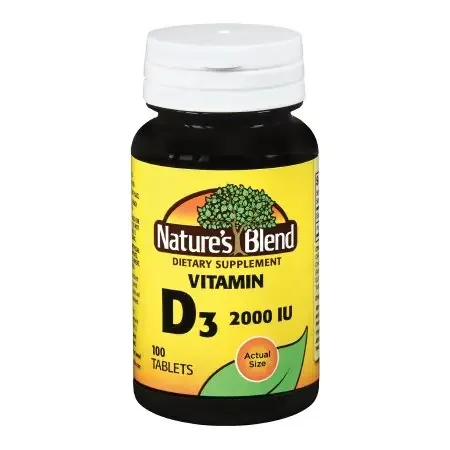 Nature‘s Blend – Vitamin Supplement Vitamin D 2000 IU Strength Tablet 100 per Bottle – 54629041120