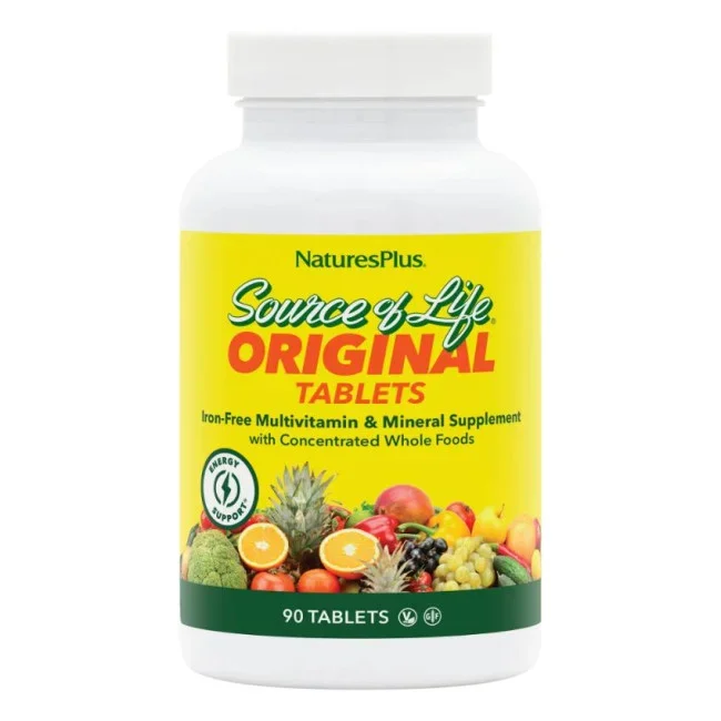 Nature’s Plus Source Of Life No Iron Whole Food Multivitamin 90 Tablets