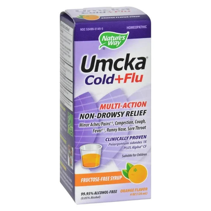Nature’s Way, Umcka Cold & Flu Orange Syrup, 4 Oz