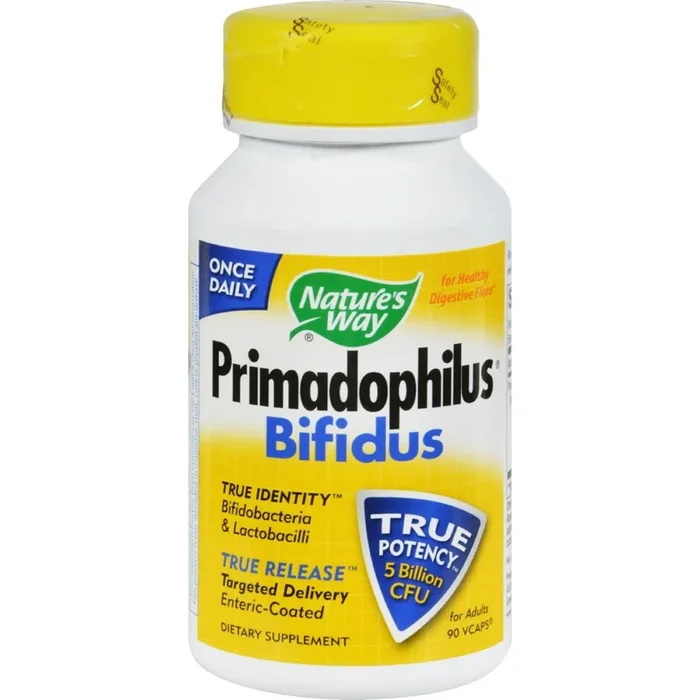 Natures Way Primadophilus Bifidus Vegetable Capsule – 90 per Pack – 3 Packs per case.