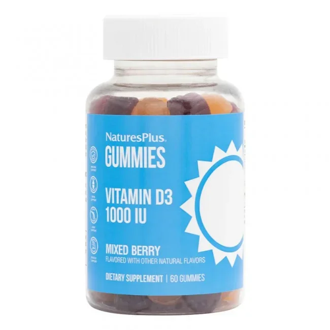 NaturesPlus Vitamin D3 1000IU Mixed Berry 60 Gummies