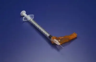 Needle-Pro – Syringe with Hypodermic Needle 1 mL 27 Gauge 1/2 Inch Regular Wall Hinged Safety Needle – 4319
