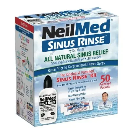 Neilmed Sinus Rinse – Saline Nasal Rinse Kit 0.65% Strength 50 Packets – 05928000100
