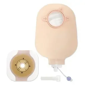 New Image – Urostomy Pouch Two-Piece System 9 Inch Length Drainable Flat, Mold to Fit – 19403