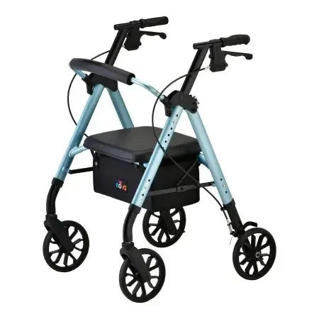 NEW STAR – 4 Wheel Rollator Diamond Blue Adjustable Height / Folding Aluminum Frame – 4288DB