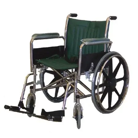 Newmatic Medical – MRI Non-Magnetic Wheelchair Full Length Arm Removable Footrest Forest Green Upholstery 22 Inch Seat Width Adult 350 lbs. Weight Capacity – 11507