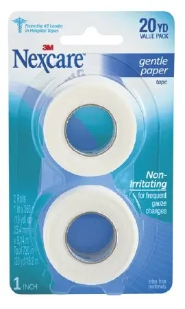 Nexcare Gentle – Medical Tape Skin Friendly Paper 1 Inch X 10 Yard White NonSterile – 781-2PK