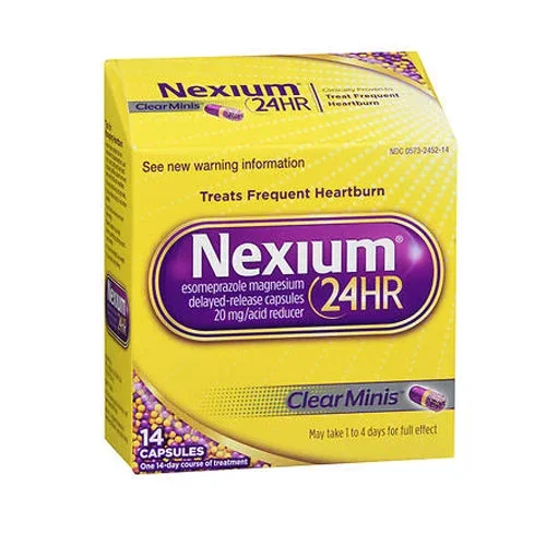 Nexium 24HR, Esomeprazole Magnesium Acid Reducer Clear Minis Capsules, 20 Mg, 14 Caps