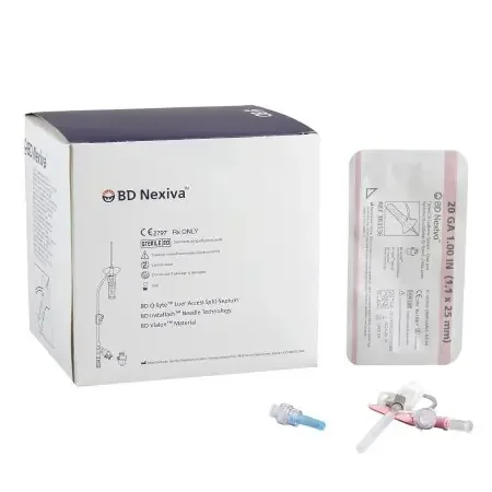 Nexiva – Closed IV Catheter 20 Gauge 1 Inch Sliding Safety Needle – 383536