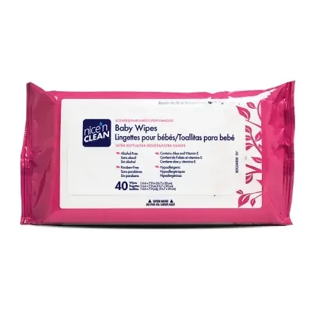 Nice‘n Clean – Baby Wipe Soft Pack Aloe / Vitamin E Scented 40 Count – Q34540