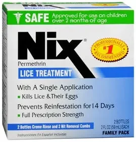 Nix – Lice Treatment Kit 2 oz. Flip Top Bottle Scented – 63736012003