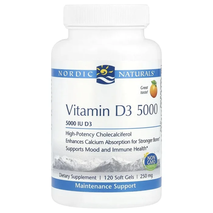 Nordic Naturals, Vitamin D3 5000, Orange, 5,000 IU, 120 Softgels