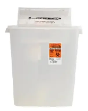 NovaPlus – Sharps Container Novaplus 3 Gallon Translucent Base / Translucent Lid Horizontal Entry Counter Balanced Door Lid – V8536