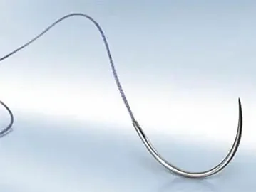 Novosyn – Suture with Needle Absorbable Coated Violet Suture Braided Polyglycolide Size 7 – 0 45 cm Suture Double-Armed 6 mm Length 3/8 Circle Lancet Needle – G0068711