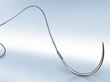 Novosyn – Suture with Needle Absorbable Coated Violet Suture Braided Polyglycolide Size 8 – 0 30 cm Suture Double-Armed 6 mm Length 3/8 Circle Lancet Needle – G0068710