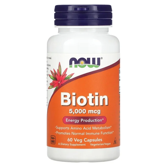 Now Foods, Biotin 5000mcg, 60 Vegetarian Capsules