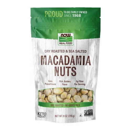 Now Foods, Dry Roasted & Salted Macadamia Nuts, 9 oz