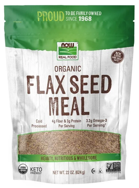 Now Foods Flax Seed Meal Organic 22 oz (624 g) Powder