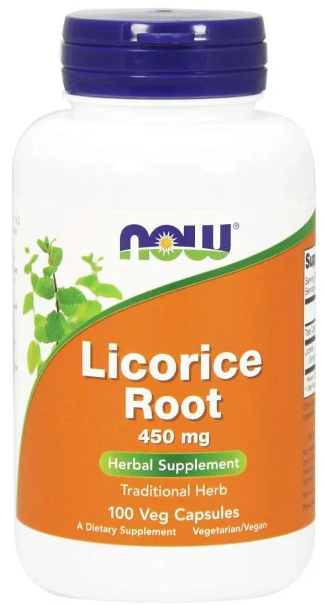 NOW Foods Licorice Root 450 mg 100 Veg Capsules