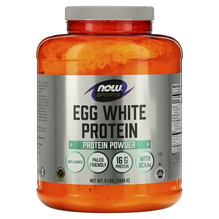 Now Foods, Sports, Egg White Protein Powder, Unflavored, 5 LB