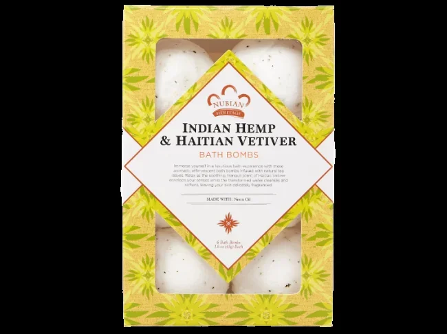 Nubian Heritage Indian Hemp & Haitian Vetiver Bath Bomb 6 Pack