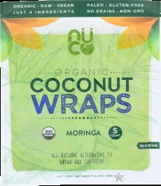 Nuco Organic Coconut Wraps Wraps Moringa–5 Wraps-2.47 oz