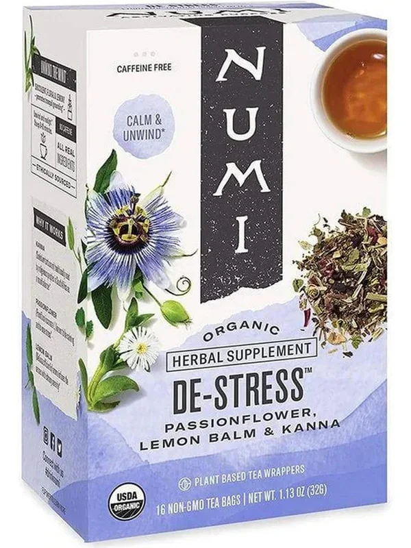 Numi, De-Stress, 16 Non-GMO Tea Bags